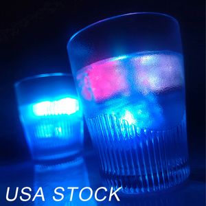 Flash Ice Cube LED -kleur Luminous in water Nachtlichtfeest Bruiloft Kerst Decoratie Supply Water Activitated Led Light Up Ice Cubes 960pcs/Lot Usalights