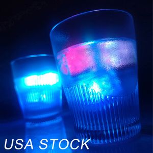 Flash Ice Cube LED -kleur Luminous in water Nachtlicht feest Wedding Kerstdecoratie Supply Water Activitated Led Light Up Ice Cubes 960pcs/Lot Oemled