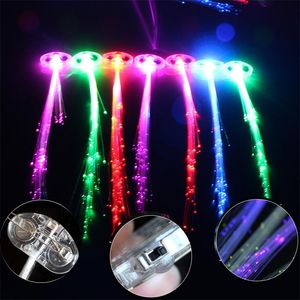 Flash Light emitting Braid Fiber Optic Wire Braid Hairpin LED Light Bar Wig Party Supplies Factory Outlet