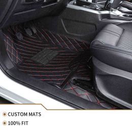 Flash Mat lederen auto vloermat voor Ford alle modelfocus explorer Mondeo Fiesta C S-Max Mustang EcoSport Everest Edge Tourneo H220415