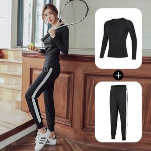 Flash Exhipment Yoga Group Achat Womens Slim Fit Danse Suit Sett Automne et hiver Séchage rapide Running Sportswear Two-Piece Set