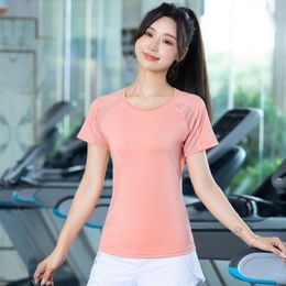 Haut de costume Fiess de célébrité d'internet, T-shirt ample à séchage rapide pour femmes, sweat à capuche en maille à manches courtes de sport, costume de Yoga Sexy, été fin