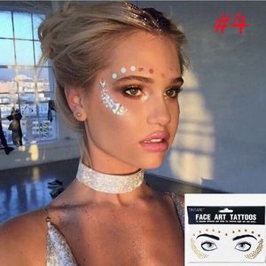 Flash Tattoo Waterdicht Sterren Choker Patroon Sproeten Goud Gezicht Tattoo Body Art Sticker Eye Decals Bruid Stam Meisje Party 1Pack