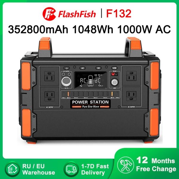 Flashfish 110V-240V 1048wh Estación de energía portátil Generador solar Batería de gran capacidad para el hogar Camping al aire libre RV