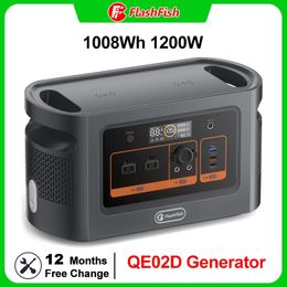 Flashfish 1200W AC Sortie Portable Power Station 1008Wh Générateur Solaire LiFePO4 Batterie UPS pour Camping Camping RV