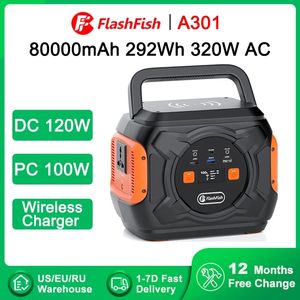 Flashfish 230V 320W Back -up Portable Power Station 80000MAH Portable Solar Generator CPAP Batterij Lader Power Bank Supply