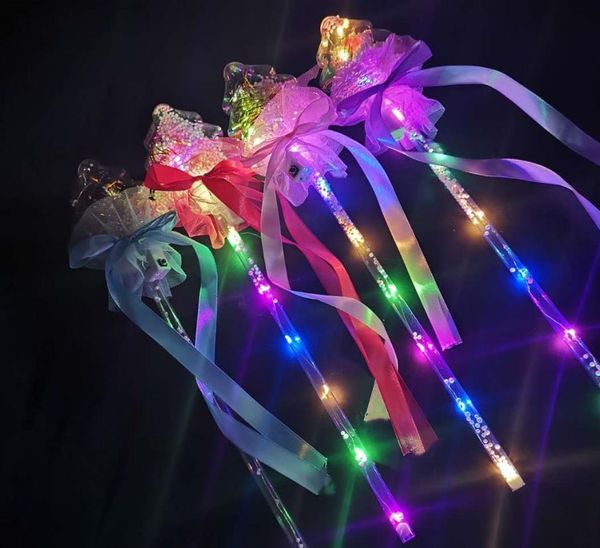 Clignotant Blinky Light Up Star Princess Baguette LED Party Favor Super Clear Christmas Tree Shape Flash Magic Glow Stick Rave Dress-Up Props