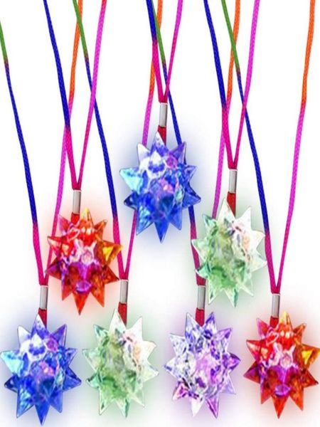 Collares de cristal parpadeantes para niños iluminadores brillantes planeta colgante joya de juguete favores de bolsas de bolsas 5170566