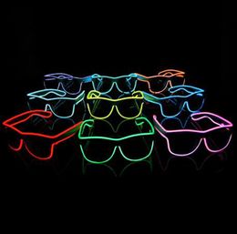 Knipperende EL-draad-led-bril Lichtgevende decoratieve feestverlichting Klassiek geschenk Heldere LED-oplichtende feestzonnebril