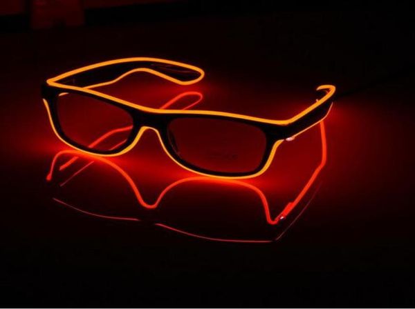 Clignotant EL fil lunettes LED lumineux fête éclairage décoratif classique cadeau LED lumineuse éclairer lunettes de soleil de fête 12pcslot9836029