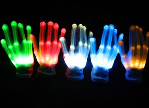 Knipperende Vinger Verlichting Handschoenen Halloween Kerst club dans fancy dress LED Kleurrijke Rave magische Handschoenen Lichtshow vulzak cadeau