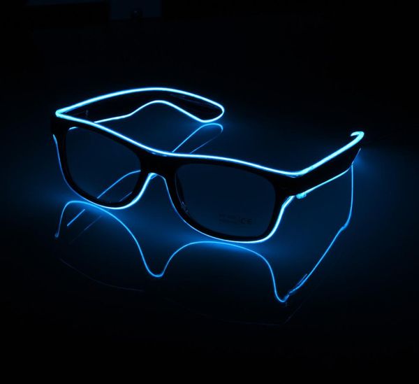 Lunettes clignotantes El Wire Louilles LED GLINGS FOURNIR FOURNIS ÉCLAIRAGE CADEAU DE NOUVELLES BRIGHT LAIGNE Festival Glow Glow Sunglasses4797582