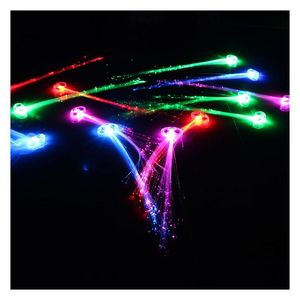 Flashing Hair Braid Factory Direct Colorf Flash Luz Emitiendo Fibra Coletas Peluca Led Bar Ktv Ces Yiwu Night Market Drop Entrega Pr Dhjj3