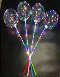 Light Light LED BOBO ball flash ballons étoiles Unicorn Heart Love Forme d'arbre transparent Ballon de fête de mariage transparent avec S4502676