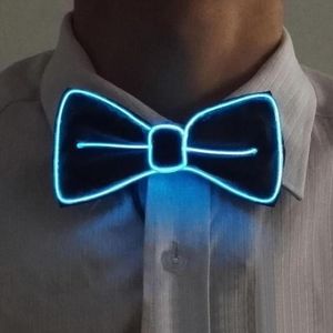 Clignotant Light Up Bow Tie Cravate LED Mens Party Lights Paillettes Bowtie Mariage Glow Props Halloween Noël 10 Couleurs