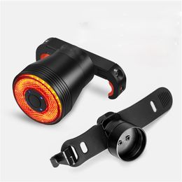 Knipperende rode achterkant LED Fietsen Veiligheid Waarschuwing Achterlicht Fiets Smart Auto Rem Sensing Licht 3 Lichtmodus Opties