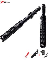 Flashlight Self Defense Stick Telescopic Mace LED Torch Security Lamp 18650 Batterij 21032225210201146509