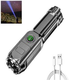 Flashlight Strong Light Oplaadbare zoomgigant Bright Xenon Special Forces Home Outdoor Portable LED Lumineuze zaklamp1580770