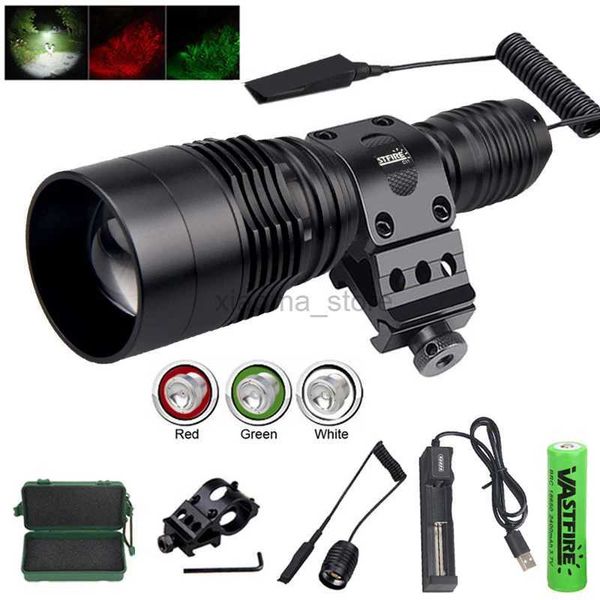 Linternas C11 XPE Rojo Verde Blanco LED Predator Luz Táctica 1-Modo Zoom Linterna Profesional Caza Pesca Antorcha Coyote Hog Varmint 240122