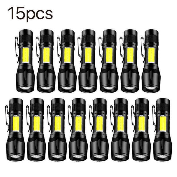 Torches de lampes de poche 1/2/3/4/5/10/15pcs mini lampe de poche intégrée dans la batterie USB LED LED PLASS