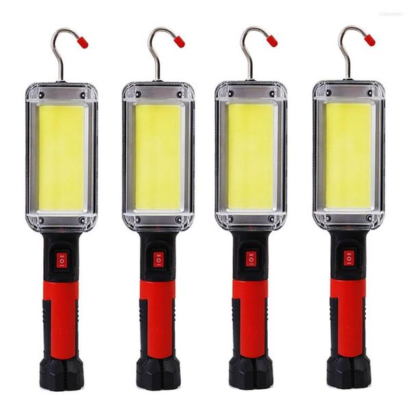 Lampes de poche torches 1/2/4 pièces USB Rechargeable COB lampe de travail Portable LED 18650 réglable étanche aimant crochet pince Camping