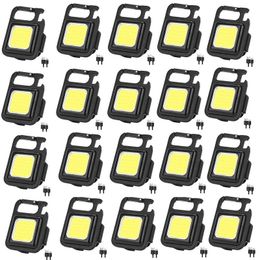 Zaklampen fakkels 1-20 stks led werklicht draagbare zak sleutelhanger USB oplaadbaar voor buiten camping kleine kurkencrewflashlights flashlig