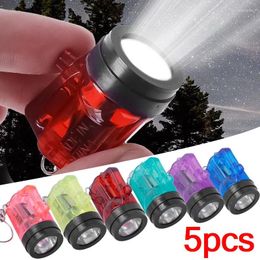 Linternas Antorchas 1/5 unids Mini Llavero Colorido Batería Colgante LED Luminoso Llavero Luz para Campamento al aire libre