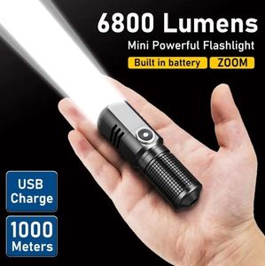 Lampes de poche torches 10000 lumens mini lampe de poche à LED puissante xHP50 Batterie intégrée 3 modes USB Light Flash Light Edc Torch Lampes de poche