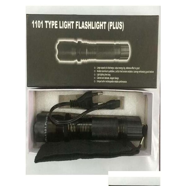 Lampes de poche Torches 1101 1102 Type Edc Linternas lumière LED lampe de poche tactique lanterne auto-défense torche Aurora5Y3129662 Drop Deli Dhvdi