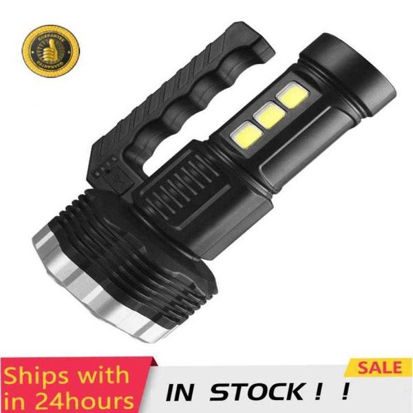 Linternas Antorchas 13 LED Super brillante Linterna Potente Antorcha LED Luz recargable COB Luz lateral Aventura al aire libre Senderismo Viaje Linterna P230517