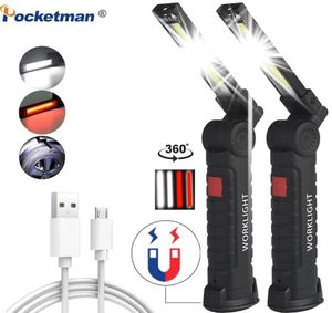 Torches de lampes de poche 15000lm Ultra Bright Work Light COB LED MAGNETIQUE 5 MODES USB RECHARGAGE TORCH lampe étanche de camping R9712515