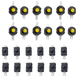 Lampes de poche Torches 24 pcs interrupteur mini pour accessoires de torche on-off remplacement boutons-poussoirs de verrouillage puissance électrique auto-verrouillage