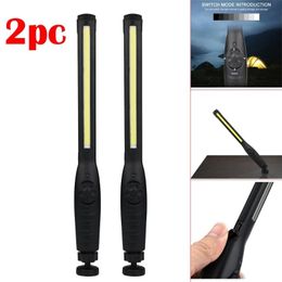 Lampes de poche Torches 2PCS LED Lampe de travail COB Strip rechargeable sans fil Inspection magnétique Camping Éclairage extérieur