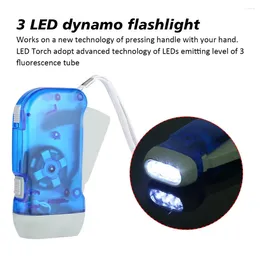 Torches de lampes de poche 3 LED pressing dynamo Crank Power Wind Up Torch Press Press Camping Lampe Outdoor Éclairage d'éclairage