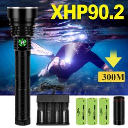 Linternas Antorchas 300M IPX8 profesión xhp90 linterna de buceo xhp70 Lámpara subacuática xhp90.2 antorcha de buceo xhp70.2 luz de buceo linternas de buceo 0109