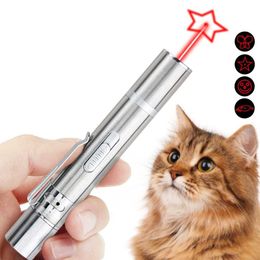 Zaklampen fakkels 30 stks kattenspeelgoed 3 in 1 USB oplaadbare grappige kattenjager speelgoed mini zaklamp laser led pen licht katten licht pointers 0109