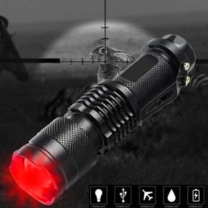 Flashlights Torches 850nm LED Aluminium Alloy Infrared Rotating Zoomable Flashlight Battery IR Night Vision Outdoor Camping Hunting Torch Light L221014