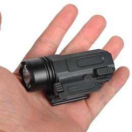 Zaklampen fakkels airsoft pistool licht tactische mini -pistool zaklamp QD quick release geweer Torch Glock 17 18C 19 22 20 mm rail pistool L221014