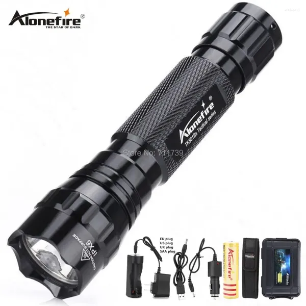 Linternas Antorchas AloneFire 501B XM-L T6 L2 U3 Linterna táctica Potente linterna impermeable Luces para acampar al aire libre 18650 Recargable