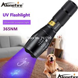 Lampes de poche Torches Alonefire E17 UV LED lampe de poche 365nm Traviolet Zoomable Invisible Chat Chien Taches De Chasse Marqueur Checker Aaa B Dh3Lb