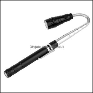 Zaklampen fakkels en cam wandelen sport buitenshuisflexibele magnetische 3 led torch pick-up tool magneet lang bereik met hard dragen aluminium