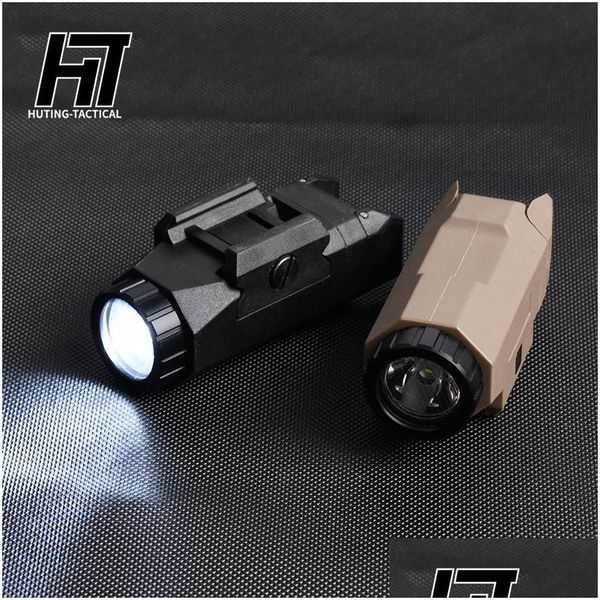 Linternas Antorchas APL Linterna táctica Fit 20mm Picatinny Rail para G17 G18 G19 Pistola Luz de pistola 400 lúmenes Luz blanca Strob Out Dhlth