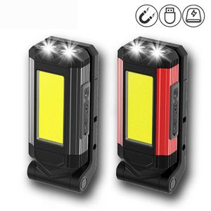 Lampes de poche Torches C2 USB Rechargeable COB Lampe de Travail Super Lumineux LED Lampe de Poche Portable Camping Lampe Queue Aimant Imperméable Réglable Lanterne L221014