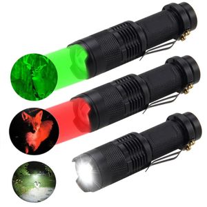 Lampes de poche torches C5 LED 670nm faisceau rouge lumière vue cadeau vert bleu lampe torche lanterne contre la détérioration