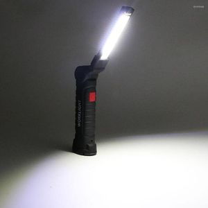 Linternas antorchas COB LED USB recargable antorcha impermeable trabajo luz magnética Camping linterna carpa lámpara iluminación de emergencia