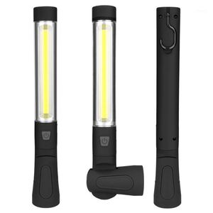 Lampes de poche Torches Lampe de travail COB 3 modes Torche LED Lampe d'inspection rechargeable USB Lanterne à crochet magnétique pour la réparation d'entretien