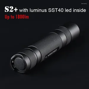 Flashlights Torches Convoy Flashlight S2 Plus SST40 Linterna Led 1800lm Tactical Flash Light 18650 Lanterna Zaklamp Lampe Torche Portable