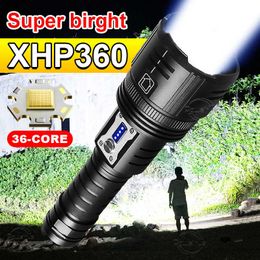 Flashlights Torches High Power LED -zaklampen 50000000 lumen Oplaadbare tactische fakkellicht Krachtige zaklamp Werk Flash Light Camping Lantern 0109