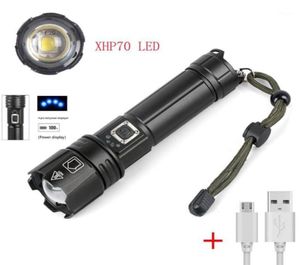 Lampes de poche Torches haute puissance 5000 Lumen USB Rechargeable Zoom LED XHP70 lampe tactique 18005323