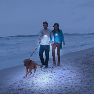 Zaklampen Torches LED Silicone Hands Free Neck Light Torch Outdoor Night Running wandelwerk Camping Lamp (rood)